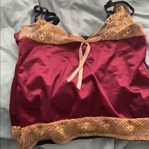 Silk And Lace Pajama Top